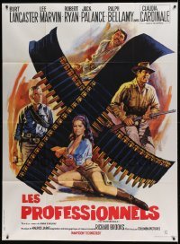 4p867 PROFESSIONALS French 1p R70s Mascii art of Lancaster, Lee Marvin & sexy Claudia Cardinale!