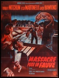 4p881 RAMPAGE French 1p R60s different Mascii art of Mitchum & Martinelli on rooftop with leopard!