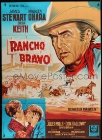 4p882 RARE BREED French 1p '66 art of Texas leader James Stewart by Guy Gerard Noel!