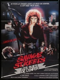 4p897 SAVAGE STREETS French 1p '84 Thierry Watorek art of bad girl Linda Blair out to get revenge!