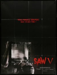 4p898 SAW V teaser French 1p '08 David Hackl, Tobin Bell, Costas Mandylor, gruesome image!