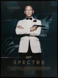 4p920 SPECTRE French 1p '15 Daniel Craig as James Bond 007 in tuxedo with villain behind him!
