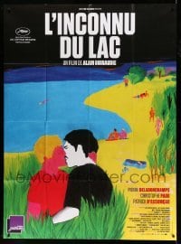 4p929 STRANGER BY THE LAKE French 1p '13 L'inconnu du lac, art of two men kissing by de Pekin!