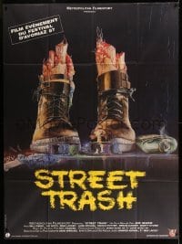 4p930 STREET TRASH French 1p '87 completely different gruesome artwork of severed feet in boots!