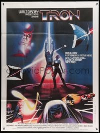 4p963 TRON French 1p '82 Walt Disney sci-fi, Jeff Bridges in a computer, cool special effects!