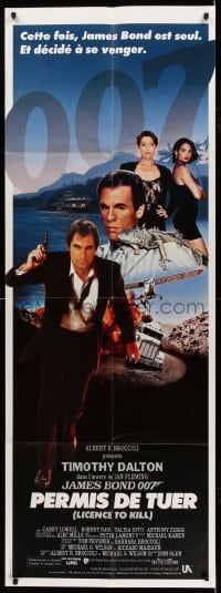 4p510 LICENCE TO KILL French door panel '89 Timothy Dalton as James Bond, he's out for revenge!