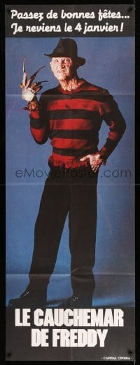 4p515 NIGHTMARE ON ELM STREET 4 French door panel '89 full-length Robert Englund as Freddy Krueger