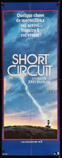 4p529 SHORT CIRCUIT French door panel '86 art of Johnny 5 being struck by lightning by John Alvin!