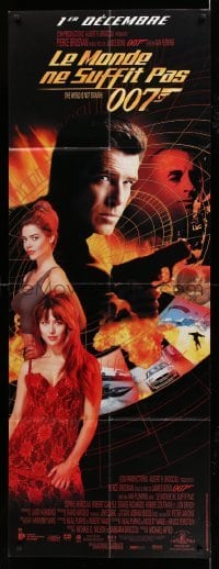 4p535 WORLD IS NOT ENOUGH French door panel '99 Brosnan as James Bond, Denise Richards, Marceau!
