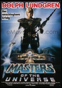 4p007 MASTERS OF THE UNIVERSE German 33x47 '87 different Casaro art of Dolph Lundgren as He-Man!