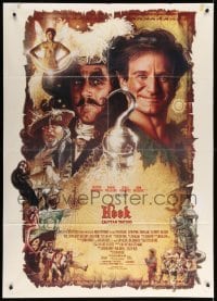 4p170 HOOK Italian 1p '91 artwork of pirate Dustin Hoffman & Robin Williams by Drew Struzan!