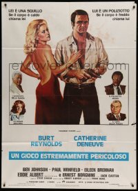 4p173 HUSTLE Italian 1p '76 Robert Aldrich, art of Burt Reynolds & sexy Catherine Deneuve!