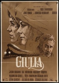 4p177 JULIA Italian 1p '78 cool different art of Jane Fonda, Vanessa Redgrave & Jason Robards!