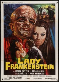 4p181 LADY FRANKENSTEIN Italian 1p '71 La figlia di Frankenstein, sexy horror art by Luca Crovato!