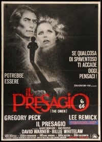 4p197 OMEN Italian 1p '76 Gregory Peck, Lee Remick, creepy Antichrist horror art!