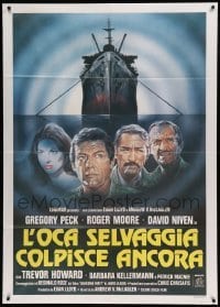 4p218 SEA WOLVES Italian 1p '80 different art of Gregory Peck, Roger Moore, David Niven & ship!