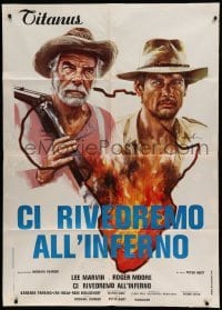 4p220 SHOUT AT THE DEVIL Italian 1p '76 different Ciriello art of Lee Marvin & Roger Moore!