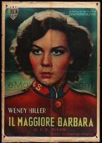 4p043 MAJOR BARBARA Italian 1sh '46 George Bernard Shaw, Gabriel Pascal, Wendy Hiller c/u, rare!