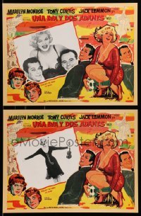 4p019 SOME LIKE IT HOT 5 Mexican LCs R90s Marilyn Monroe, Tony Curtis, Jack Lemmon, best scenes!