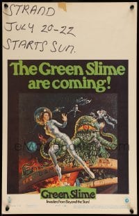 4p320 GREEN SLIME WC '69 classic cheesy sci-fi movie, art of sexy astronaut & monster by Vic Livoti