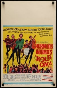 4p329 HOLD ON WC '66 rock & roll, great full-length image of Herman's Hermits performing!