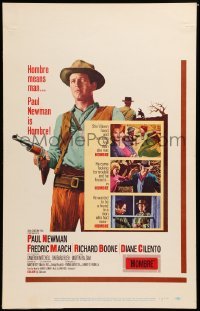 4p331 HOMBRE WC '66 full-color image of Paul Newman, Fredric March, directed by Martin Ritt