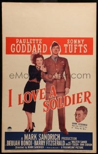 4p334 I LOVE A SOLDIER WC '44 Sonny Tufts in uniform, sexy Paulette Goddard, Barry Fitzgerald!
