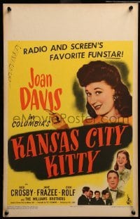 4p342 KANSAS CITY KITTY WC '44 Joan Davis, radio & screen's favorite funstar, Bob Crosby, Frazee