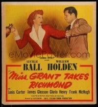 4p367 MISS GRANT TAKES RICHMOND WC '49 great image of Lucille Ball striking William Holden!