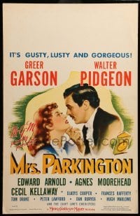 4p373 MRS. PARKINGTON WC '44 great romantic art of Greer Garson & Walter Pidgeon!