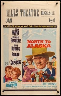 4p383 NORTH TO ALASKA WC '60 John Wayne & Capucine in a fun-filled adventure in the Yukon!