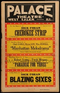 4p390 PALACE THEATRE WC '38 Manhattan Melodrama, Paradise for Three & more!