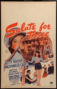 4p414 SALUTE FOR THREE WC '43 sexy Betty Rhodes, Dona Drake and Her Girl Band!