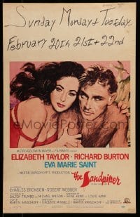 4p415 SANDPIPER WC '65 great romantic close up art of Elizabeth Taylor & Richard Burton!