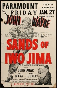 4p416 SANDS OF IWO JIMA WC '50 art of World War II Marine John Wayne in full uniform, ultra rare!