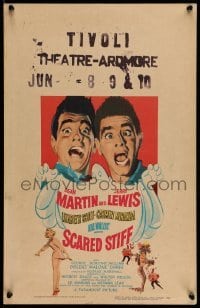 4p418 SCARED STIFF WC '53 wacky artwork of terrified Dean Martin & Jerry Lewis!