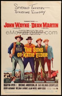 4p423 SONS OF KATIE ELDER WC '65 line up of John Wayne, Dean Martin & more + Martha Hyer!