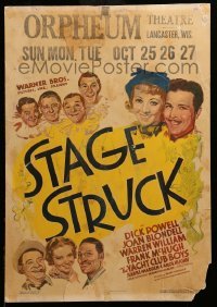 4p425 STAGE STRUCK WC '36 Busby Berkeley directed, cool art of Powell, Blondell & top stars!