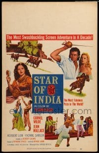 4p426 STAR OF INDIA WC '56 Cornel Wilde, Jean Wallace, swashbuckling screen adventure!