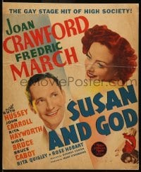 4p430 SUSAN & GOD WC '40 Joan Crawford & Fredric March in the gay stage hit of high society!