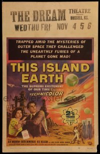 4p441 THIS ISLAND EARTH WC '55 they challenged the unearthly furies of a planet gone mad!