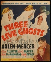 4p442 THREE LIVE GHOSTS WC '36 Al Hirschfeld art of soldiers who return from the dead after WWI!