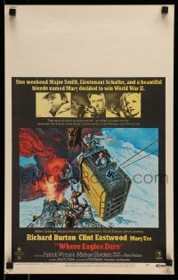 4p459 WHERE EAGLES DARE WC '68 Clint Eastwood, Richard Burton, Mary Ure, art by Frank McCarthy!