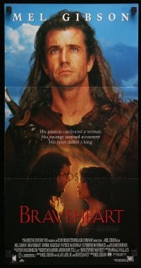 4r637 BRAVEHEART Aust daybill '95 cool image of Mel Gibson as William Wallace!