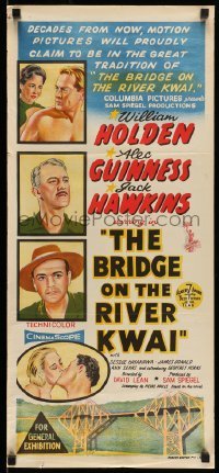 4r638 BRIDGE ON THE RIVER KWAI Aust daybill '58 William Holden, David Lean classic, art!