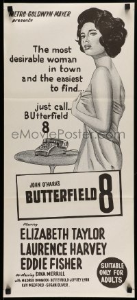 4r646 BUTTERFIELD 8 Aust daybill R60s art of the most desirable callgirl, Elizabeth Taylor