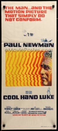 4r662 COOL HAND LUKE Aust daybill '67 Paul Newman prison escape classic, cool art!