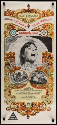 4r667 DARLING LILI Aust daybill '70 hand litho of Julie Andrews & Rock Hudson, Blake Edwards!
