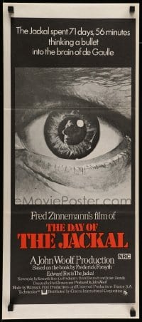 4r670 DAY OF THE JACKAL Aust daybill '73 Fred Zinnemann assassination classic, killer Edward Fox!