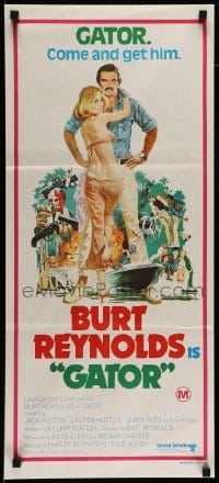 4r717 GATOR Aust daybill '76 art of Burt Reynolds & Hutton by McGinnis, White Lightning sequel!